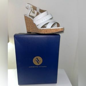 White wedge heels by Adrienne Vittadini